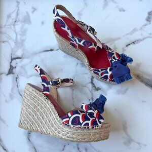 Valentino Garavani Bow Knot Espadrille Wedge Sandals Size 40
